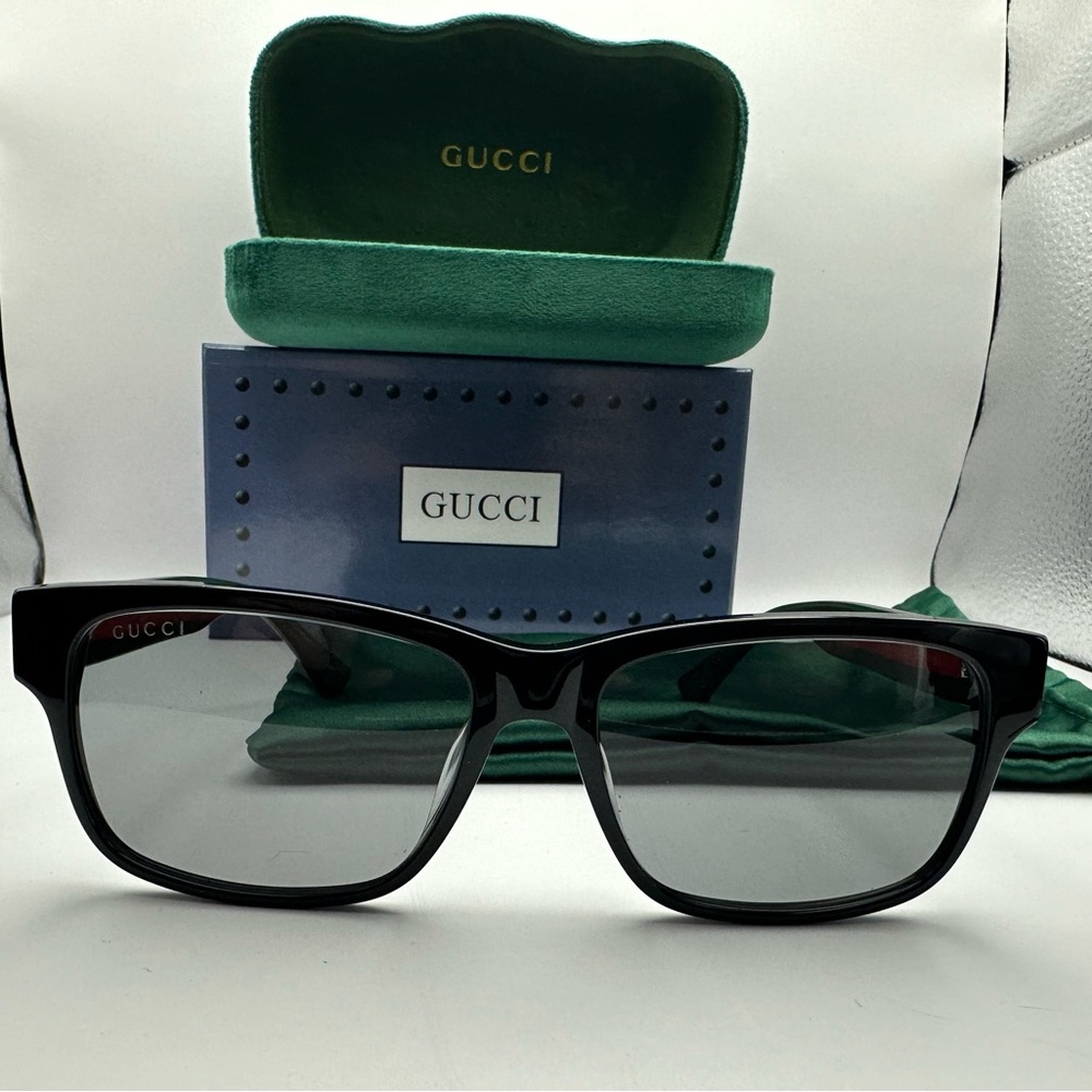 NEW GUCCI GG0340S 006 BLACK/MULTICOLOR GREY MENS SUNGLASSES - Picture 2 of 10